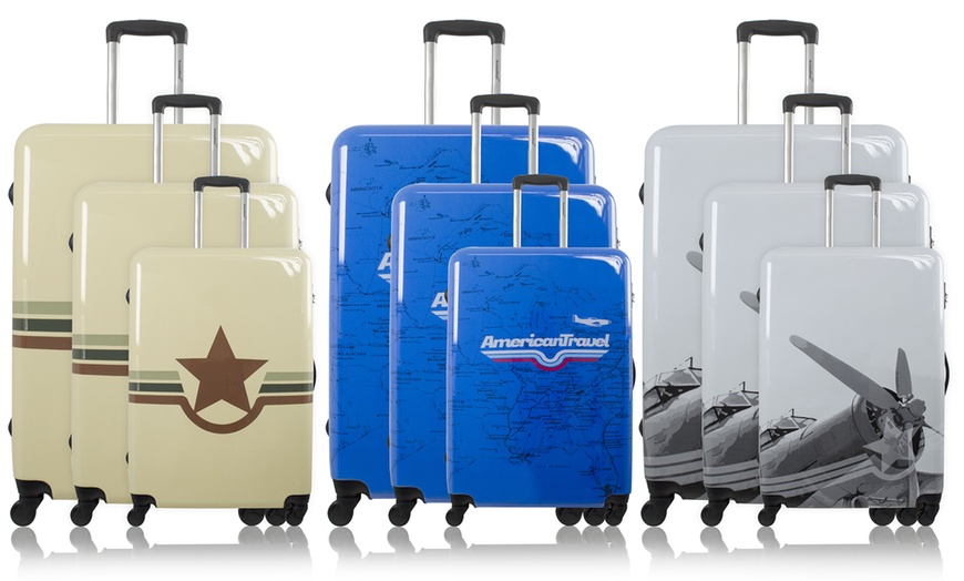 Image 1: Set of Three Trolley Suitcases