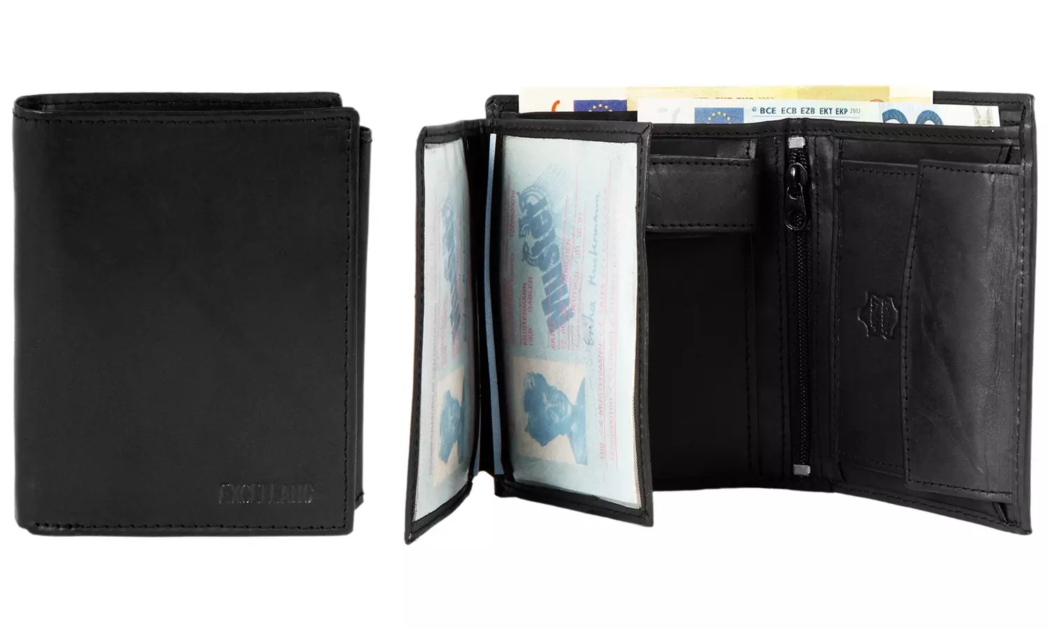 1x, 2x, oder 3x Herren- oder Unisex-Geldbörse aus Leder