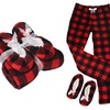 Image 1: Women's Super-Soft Cotton Pajama Pants and Slippers Set