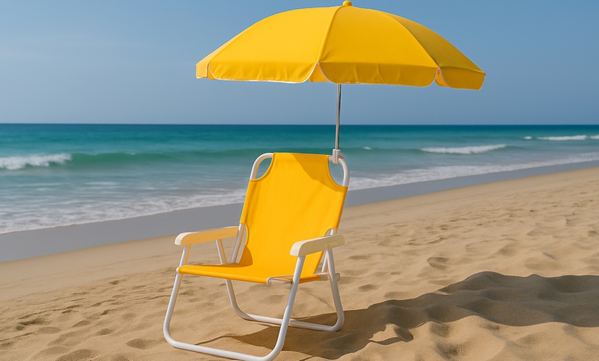 Image 3: Silla plegable para niños con sombrilla ajustable