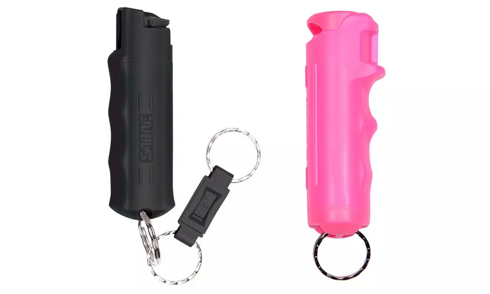 SABRE Red Self Defense Police Strength Pepper Gel with Key Case, Finger Grip, and Flip-Top (12ft Range) - Primary Image