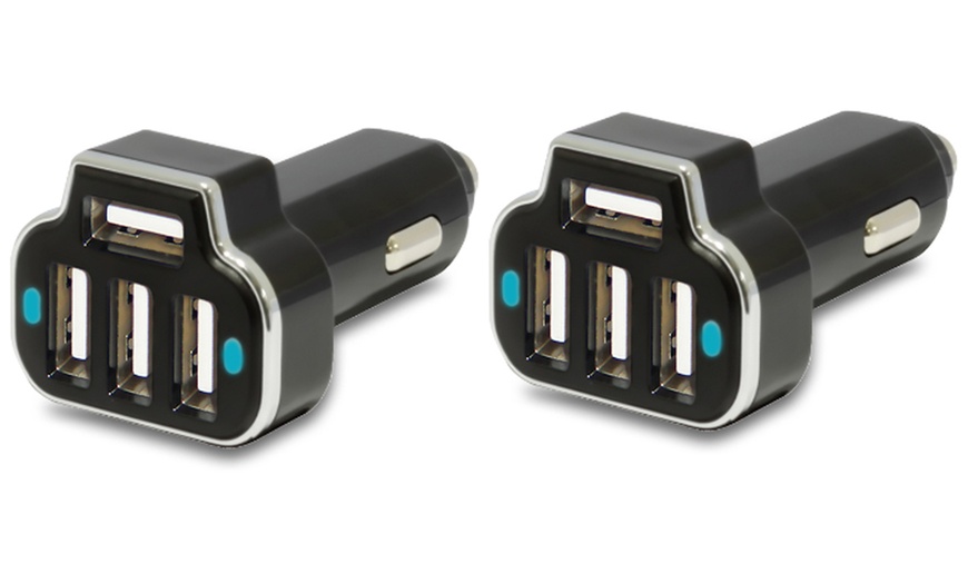 Image 8: Four-Port USB Car Charger