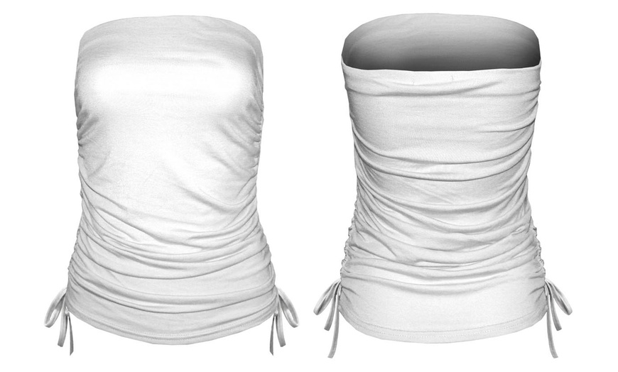 Image 9: Ruched Drawstring Tube Top