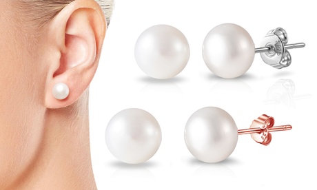 1 ou 2 paires de boucles d'oreille perle Philip Jones sterling silver