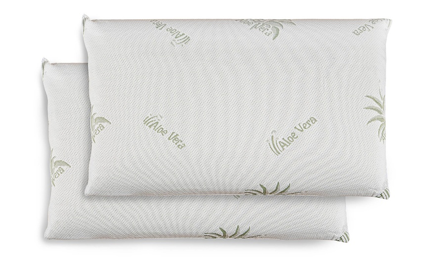 Image 1: Coppia guanciali memory foam aloe vera