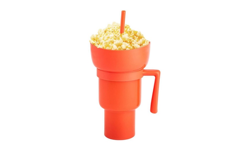 Image 9: Two-in-One Cup Bowl Combo with Straw