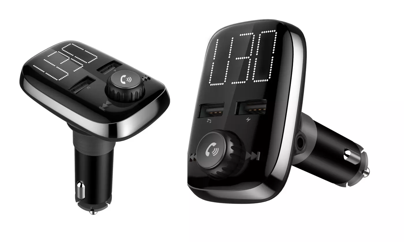 Kit mains libres et transmetteur FM - 2 ports USB pour charger les appareils - Bluetooth & Micro USB - Primary Image