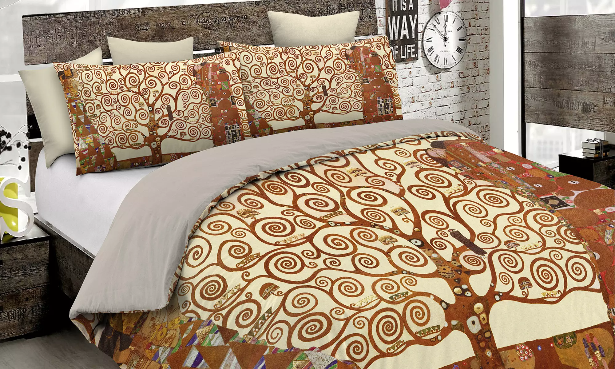 Parure copripiumino matrimoniale Arte no stiro Made in Italy