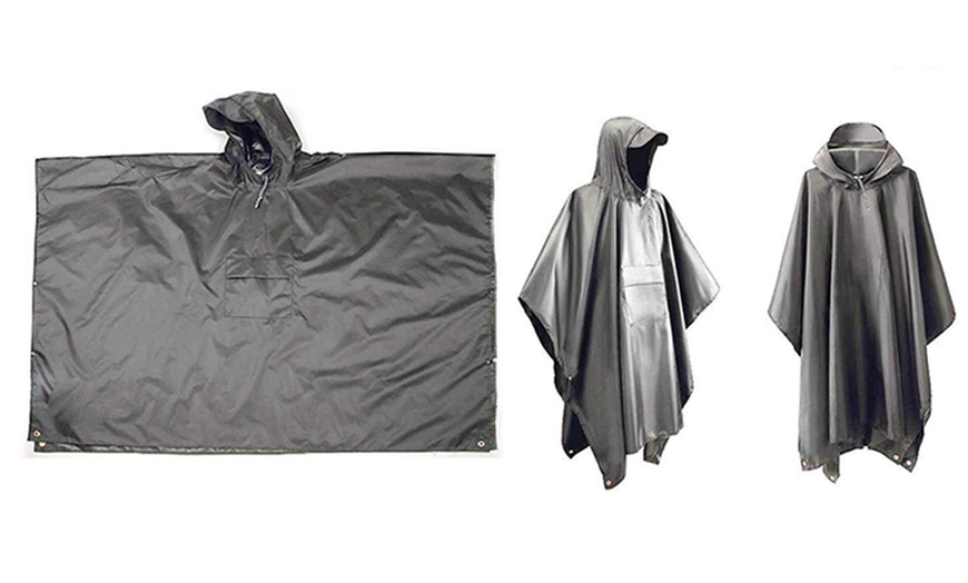 Image 7: Three-in-One Rain Poncho with Hood