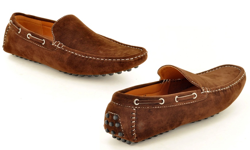 Image 38: Men's Faux Suede Casual Loafers