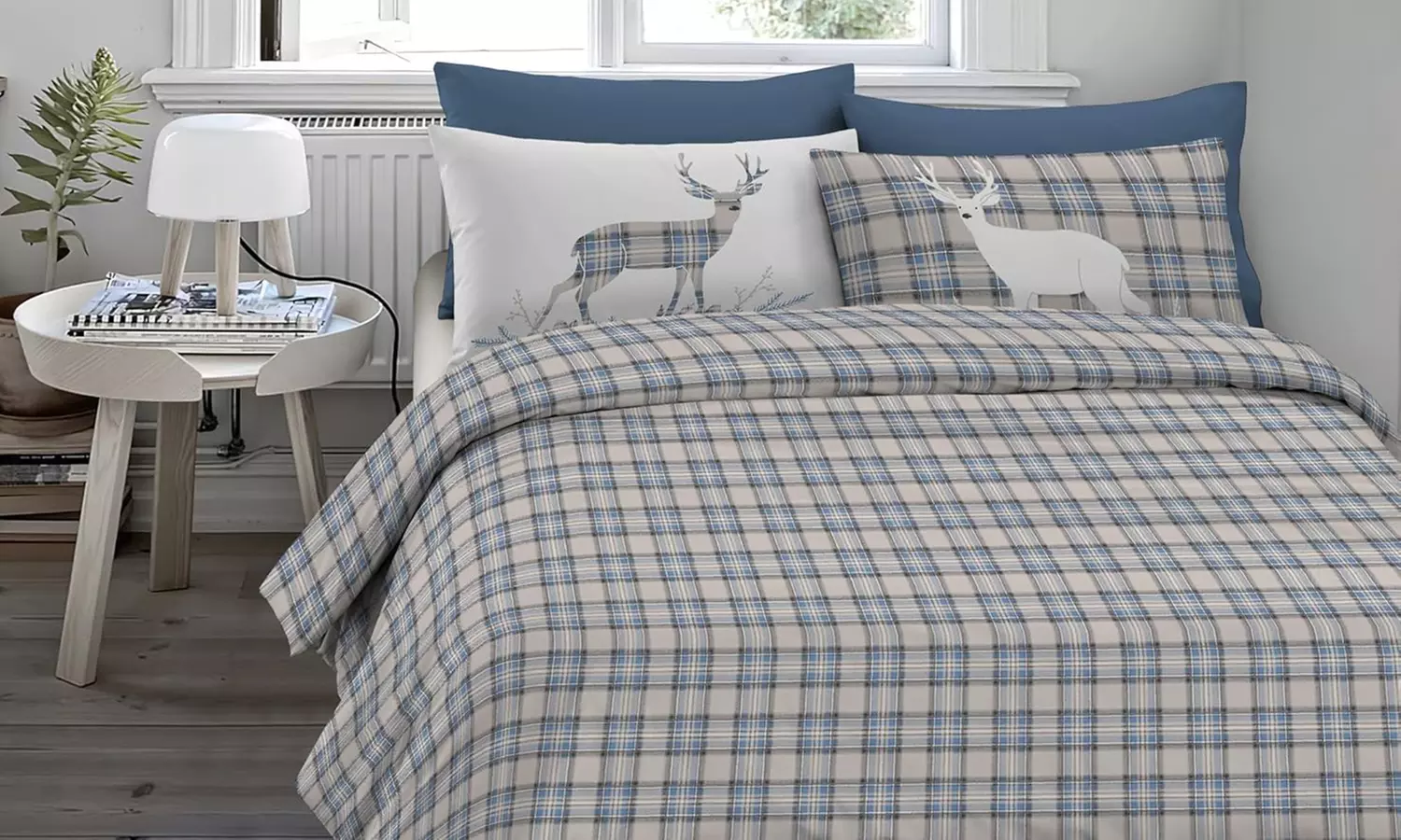 Juego de funda nórdica de franela 100 % algodón con fundas de almohada