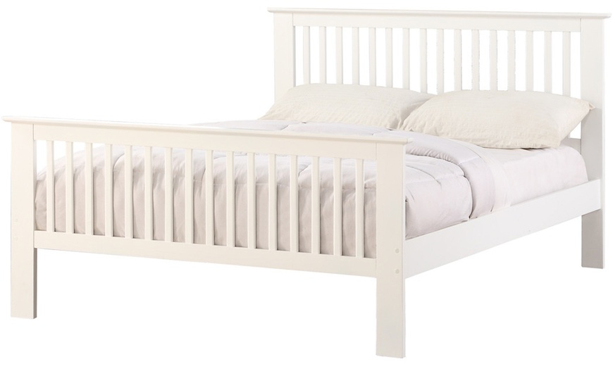 Image 2: Pine Wood Bed Frame