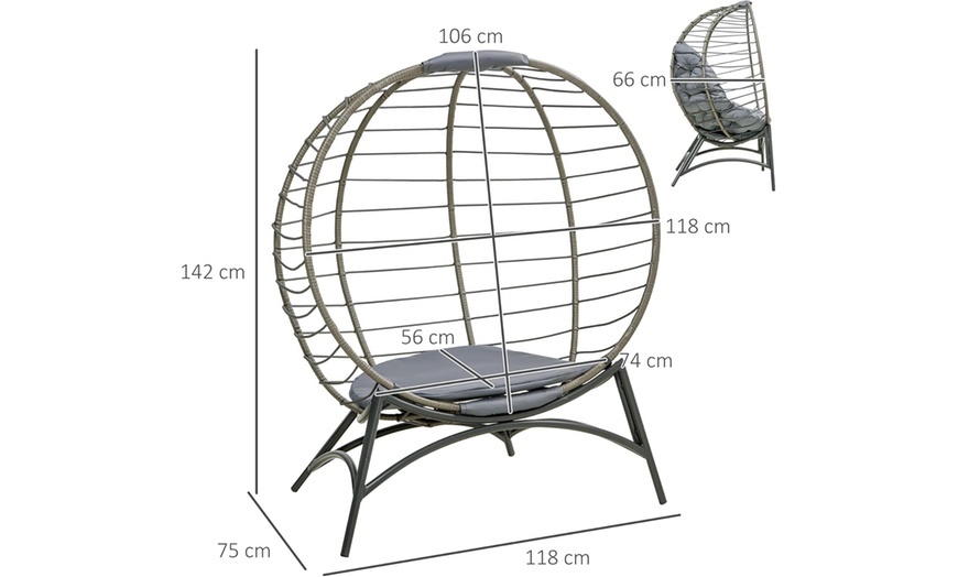 Image 14: Outsunny Rattan Egg Chair or Hanging Egg Chair