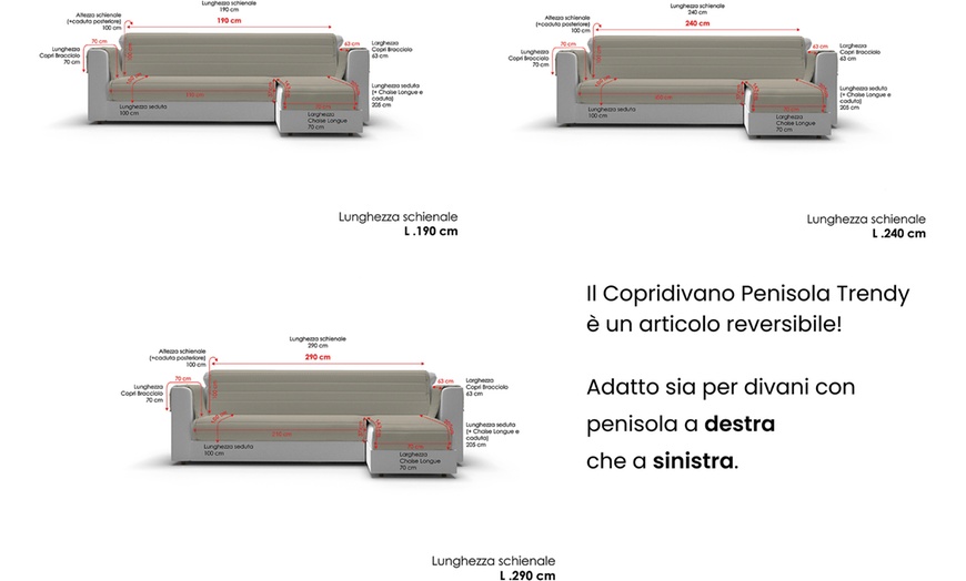 Image 15: Copridivano trapuntato con penisola