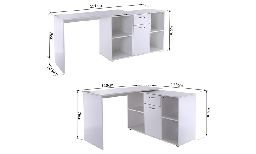 Image 22: L-Shaped Adjustable Computer Desk