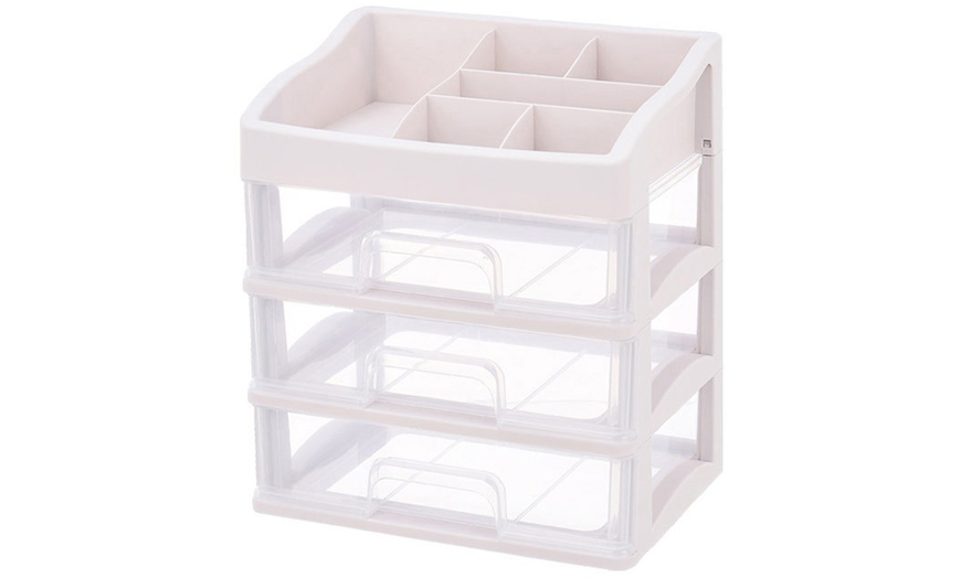 Image 5: Plastic Makeup Organiser with Three Drawers