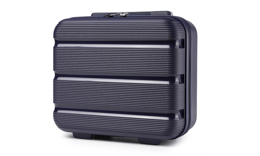 Image 3: One or Four pcs Navy PP Hard Shell Suitcase