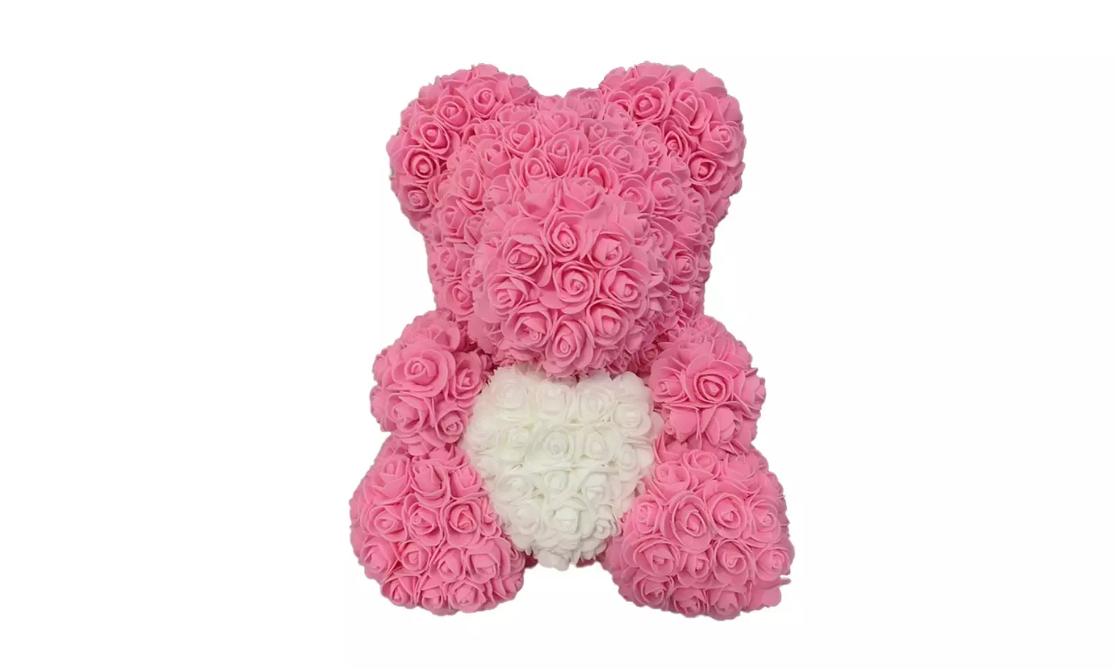 Ours en rose avec cœur dans sa boîte de Promo Linge