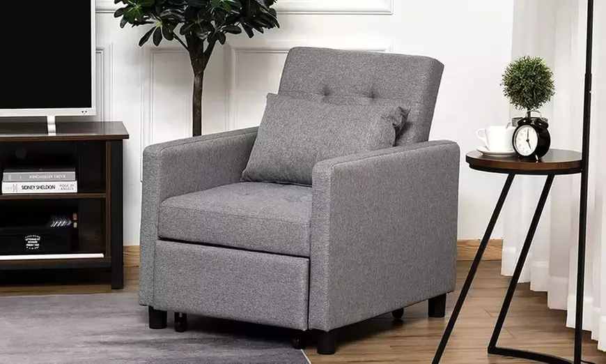 HomCom Single-Seater Recliner and Sofa Bed - Primary Image