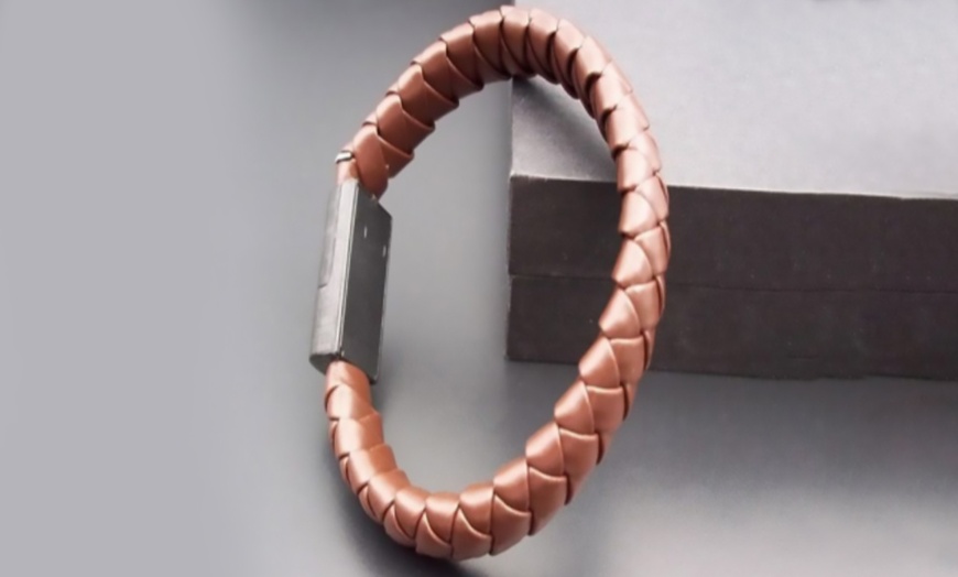 Image 4: USB Charging Leather Bracelet