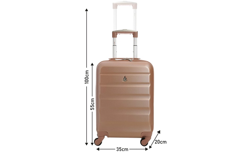 Image 15: Aerolite 4 Wheel Hard Shell Cabin Luggage Suitcase