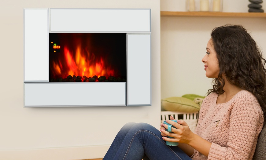 Image 94: HomCom Indoor Fireplace Heater