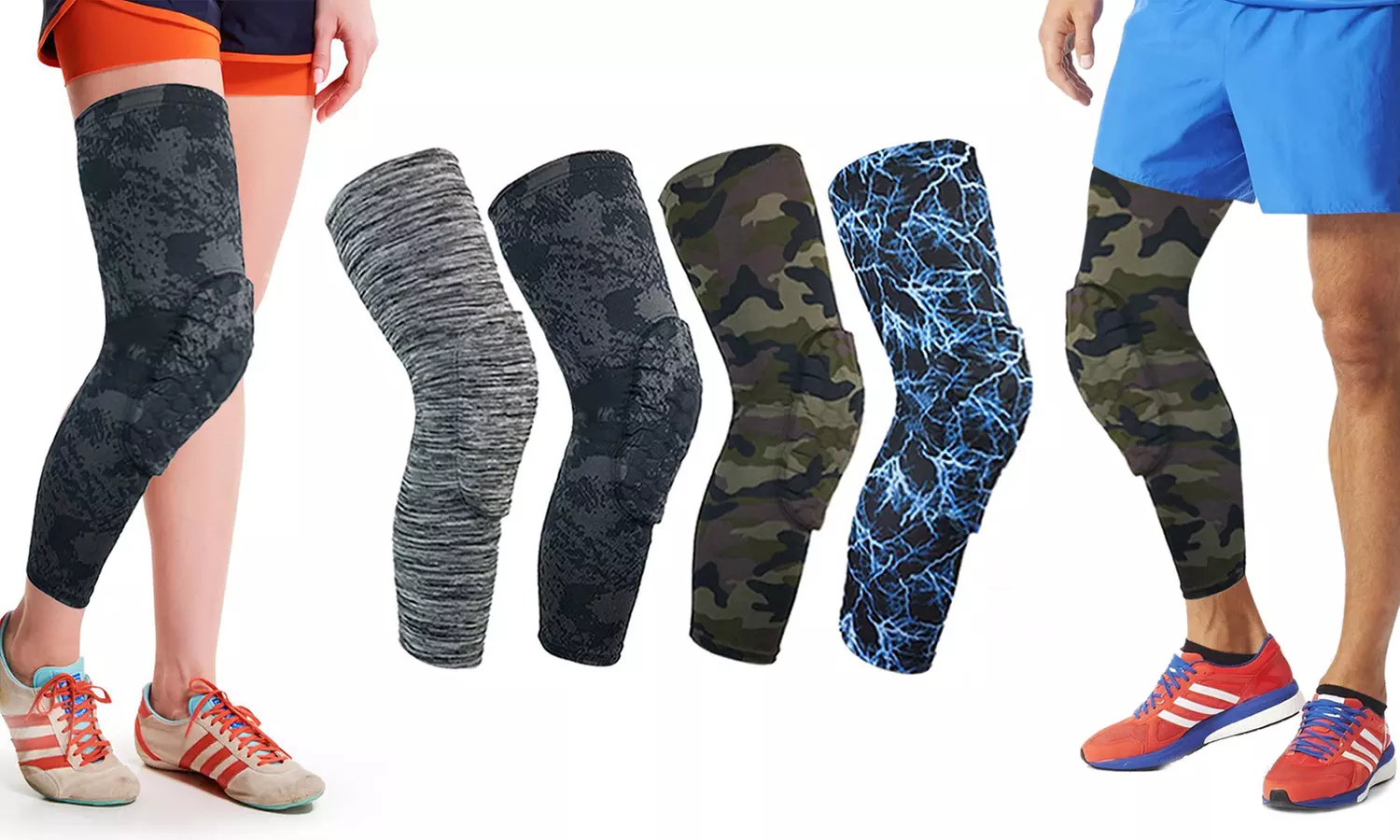 Full Leg Compression Sleeve with Padded Knee Support - Primary Image