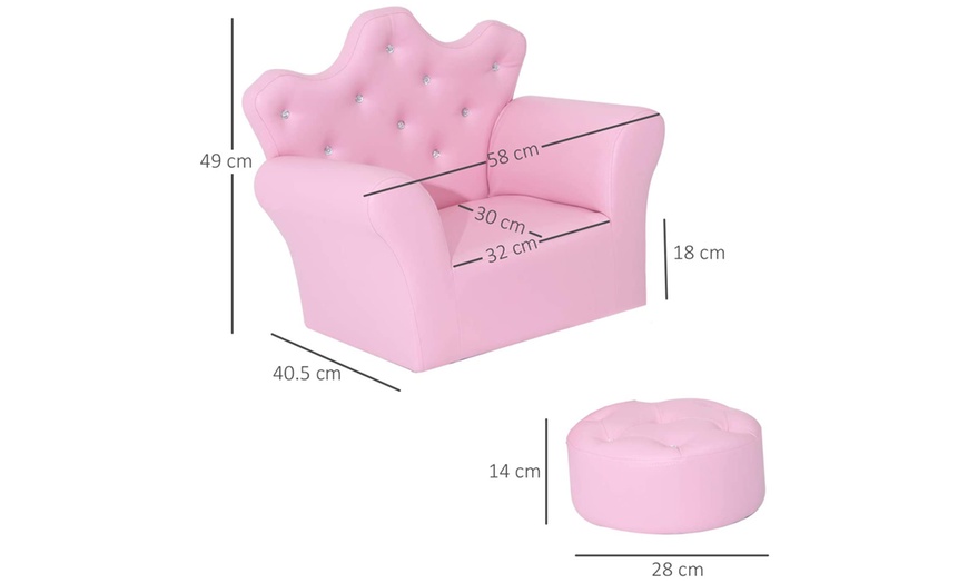 Image 4: HomCom Pink Kids' Chair