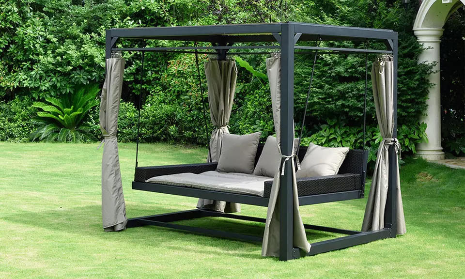 Home Deluxe Pavillon Provence mit schwebendem Rattanbett inkl. Versand - Primary Image