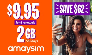 amaysim 6 x 2GB 28-Day Renewals