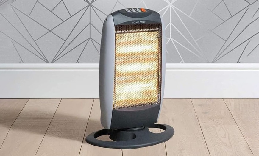 Image 1: Aspect Halogen Heater 1200W - Oscillating, 3 Heat Settings, Safety Features