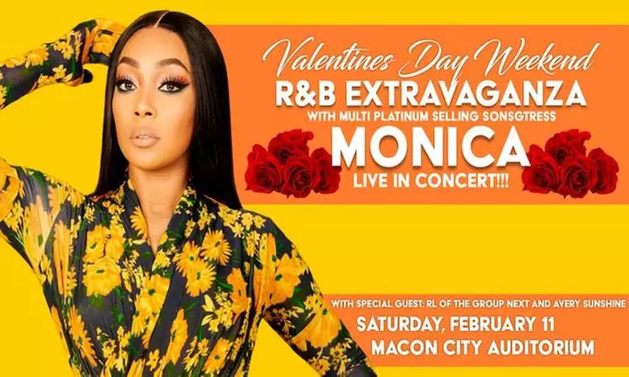 Valentines R&B Extravaganza with Monica, RL of Next, & Avery Sunshine on February 11, 2023 at 8 p.m. - Primary Image