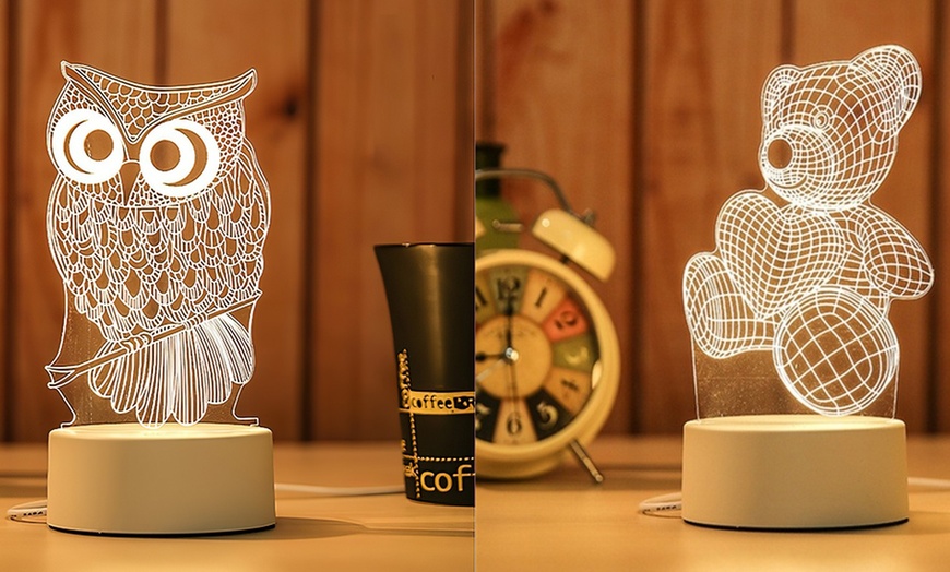 Image 8: LED 3D Night Light in Six Designs