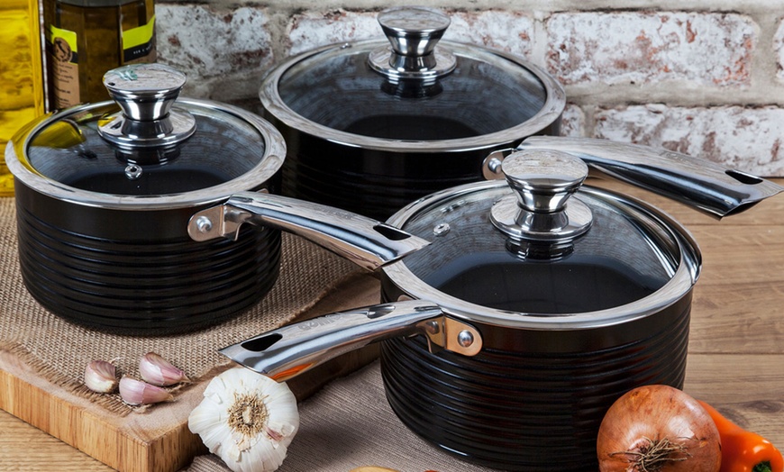 Image 2: Tower Linear 3-Piece Saucepan Set