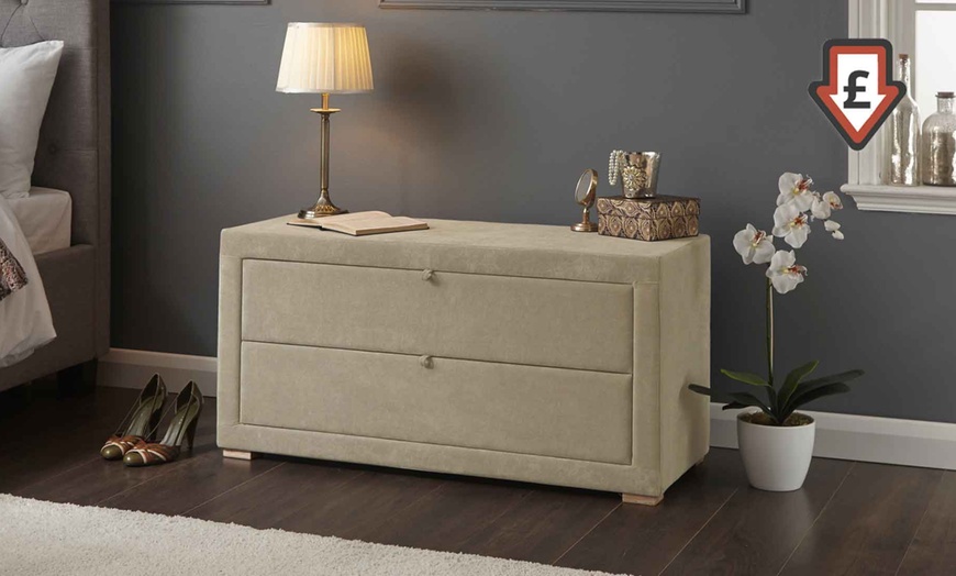 Image 1: Two-Drawer Storage Ottoman in 2 Colours