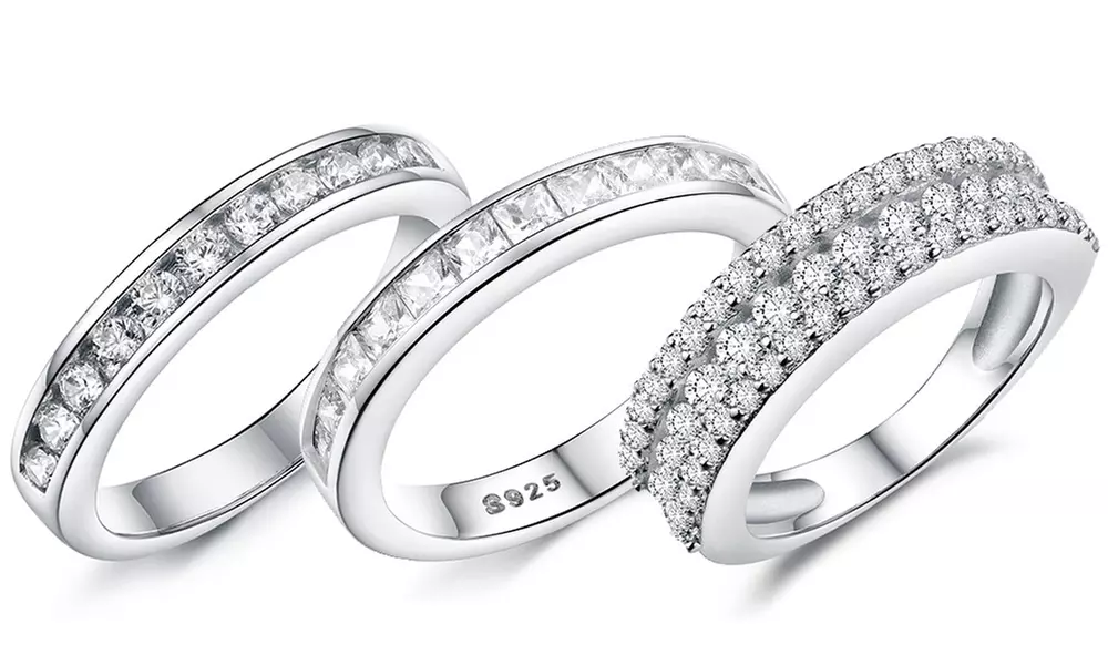 1, 2 ou 3 bagues en argent sterling 925 - Primary Image