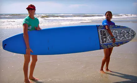 Surfing Lesson for One or Two at Saltwater Cowgirls  - Primary Image