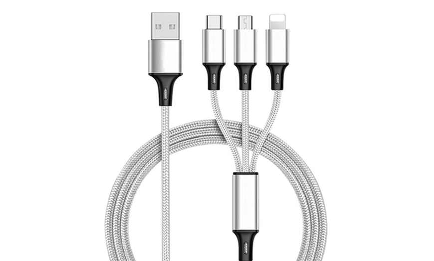 Image 8: 3-in-1 USB Charging Cable; Type C, Lightning and Micro-USB