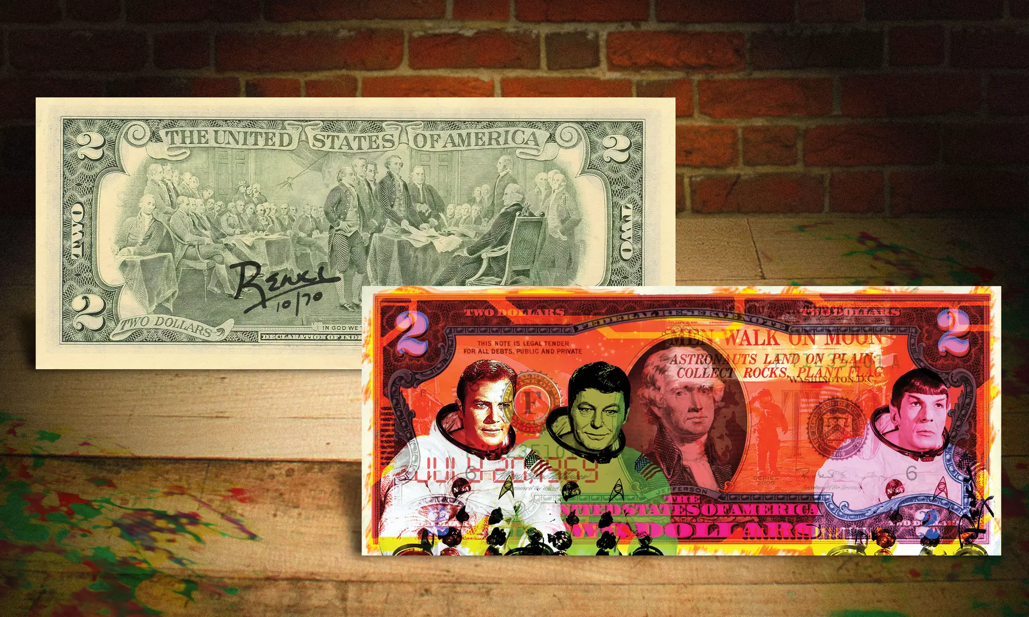 Star Trek Pop Art on Genuine $2 Bill - Second Medium