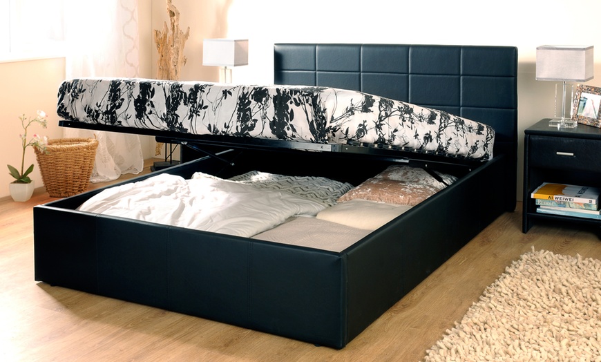 Image 1: Chantilly Ottoman Bed Frame with Optional Mattress