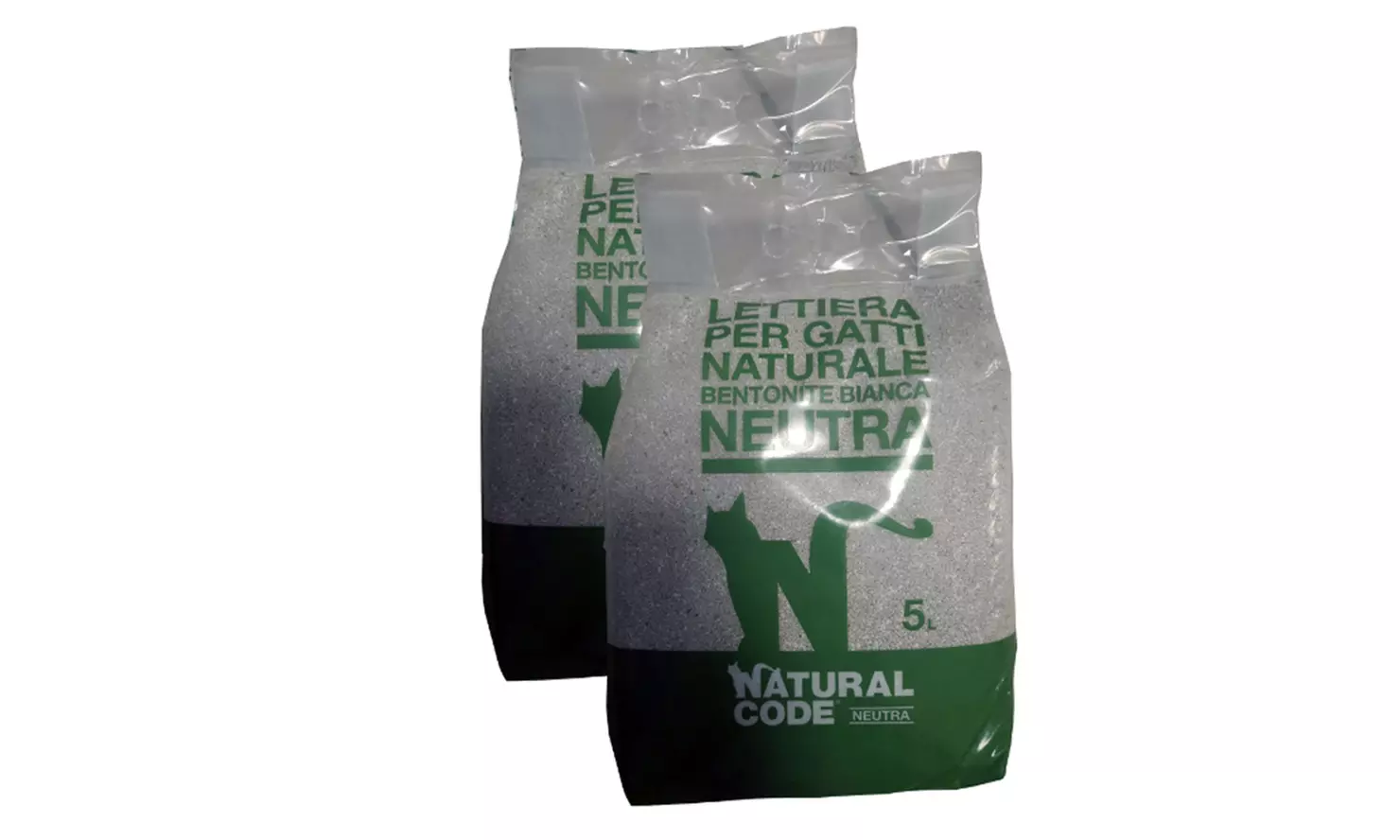 Lettiera per gatti in sacchetto bentonite o vegetale Natural Code