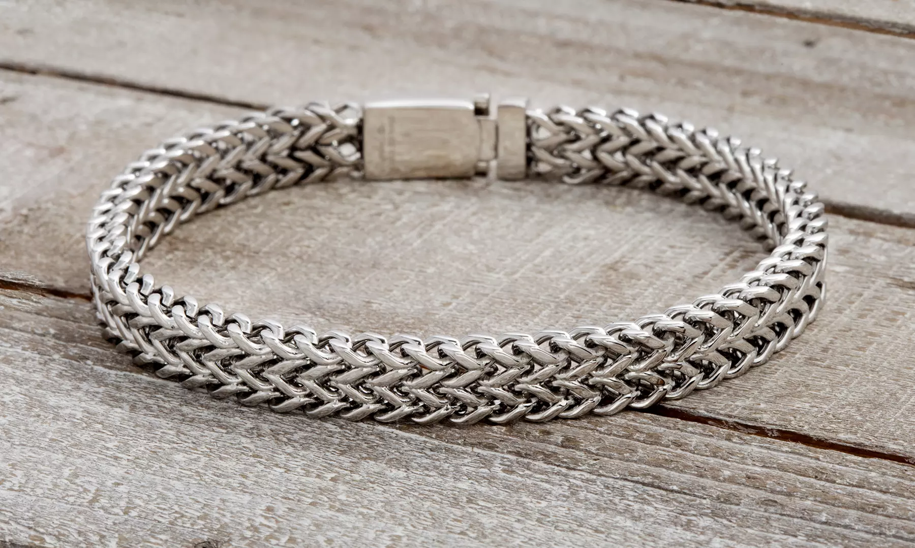 Stainless Steel Double Row Men's Bracelet by Reinforcements - Primary Image