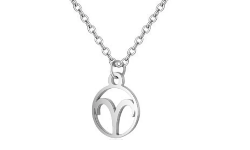 Collier astrologique en acier inoxydable, doré ou argent