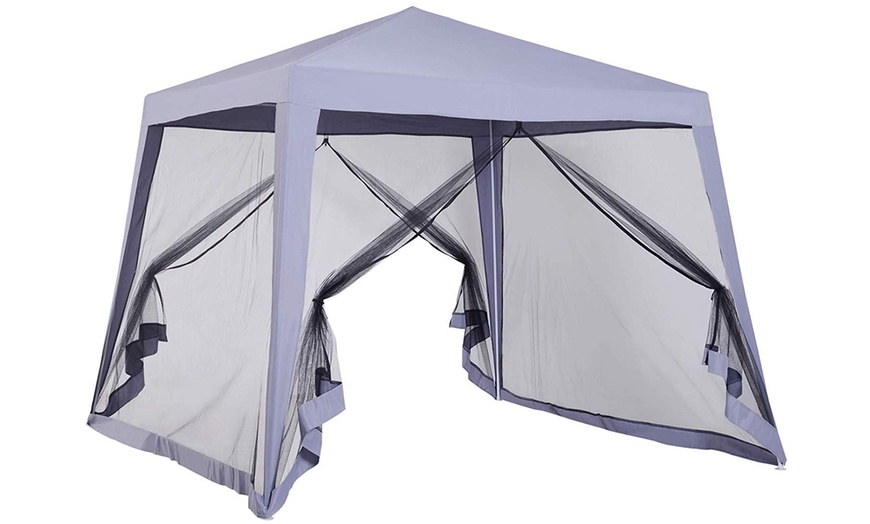 Image 11: Outsunny 3m x 3m Mosquitoes Screen Gazebo Canopy