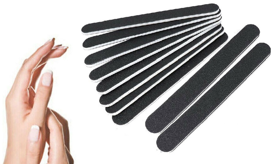 Image 1: Large Nail File Black Emery Boards 10-Pack