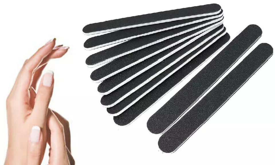 Large Nail File Black Emery Boards 10-Pack - Primary Image