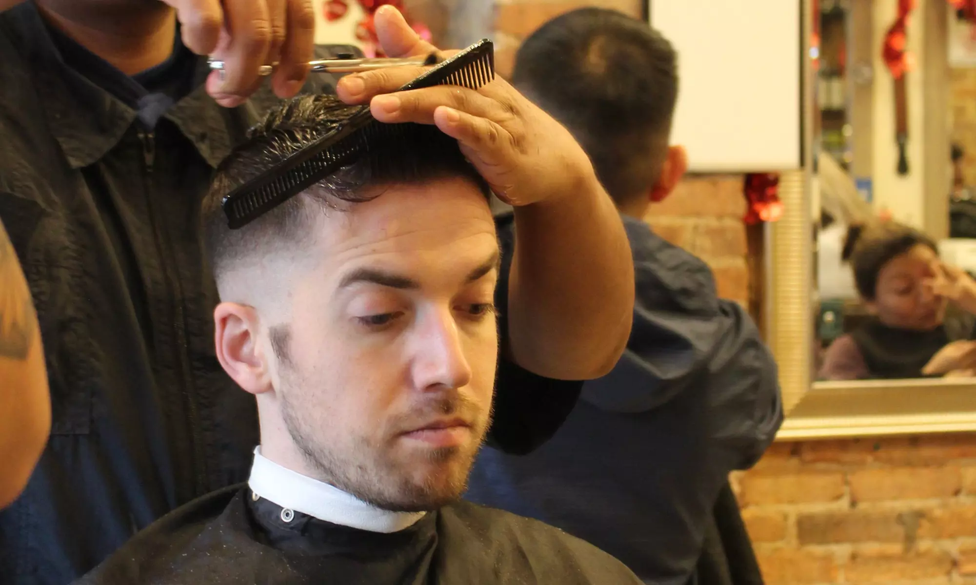 Men's Professional or Expert Haircut with Optional Hot Towel or Hot Lather Shave (Up to 50% Off) - Second Medium