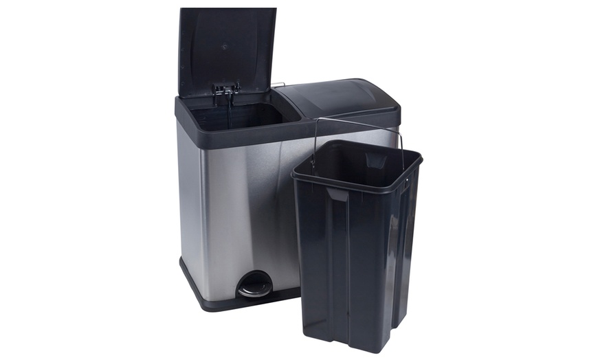 Image 6: Two-Compartment Pedal Bin