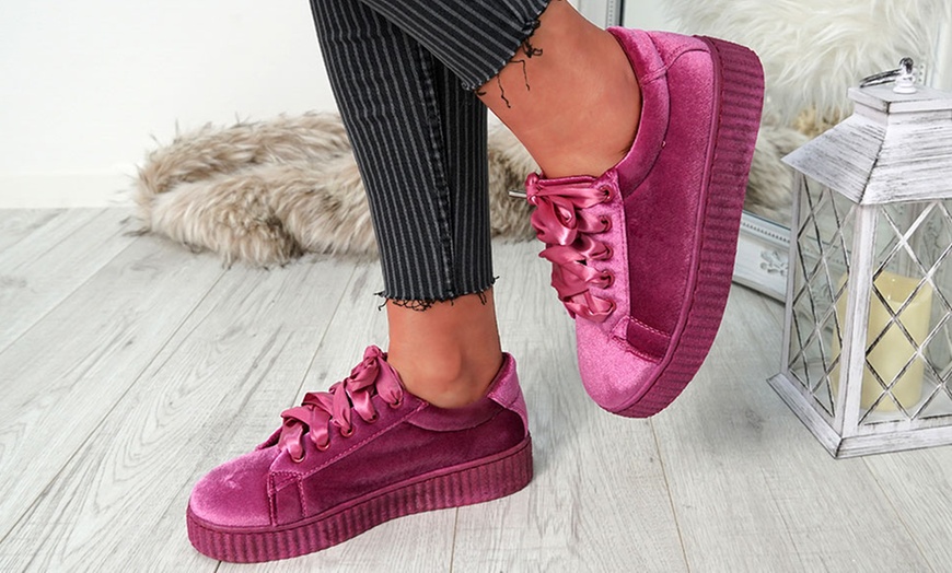 Image 14: Women's Lace-Up Sneakers