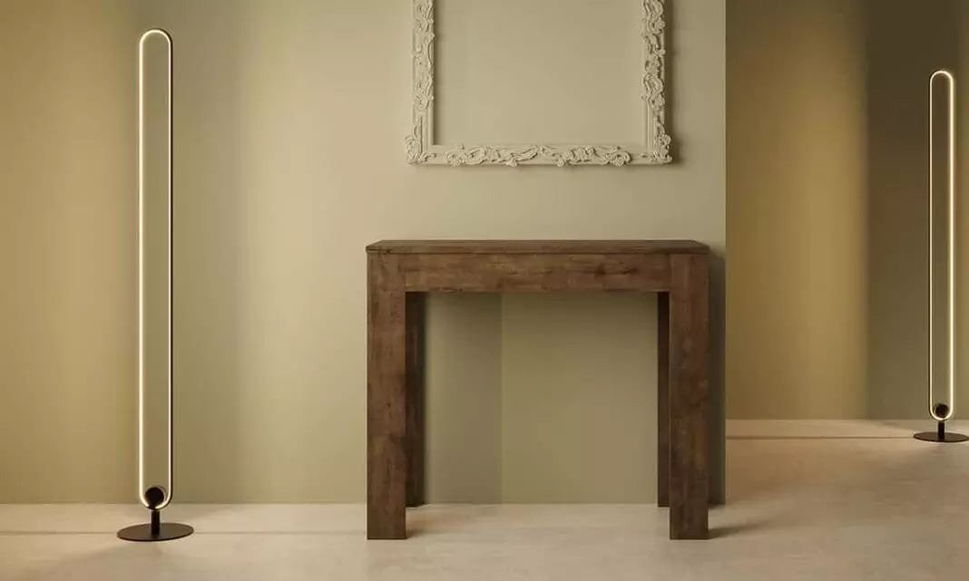 Mesa consola extensible Bora con 3 o 5 extensiones